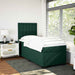 Pat box spring cu saltea, verde închis, 90x190 cm, catifea - WALTI WALTI