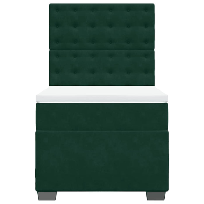 Pat box spring cu saltea, verde închis, 90x190 cm, catifea - WALTI WALTI