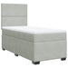 Pat box spring cu saltea, gri deschis, 90x200 cm, catifea - WALTI WALTI