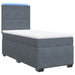 Pat box spring cu saltea, gri închis, 90x200 cm, catifea - WALTI WALTI