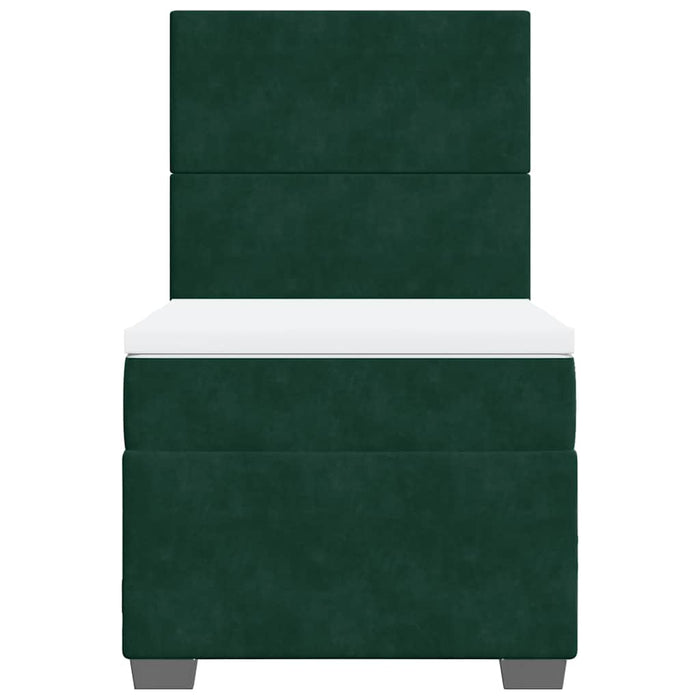Pat box spring cu saltea, verde închis, 90x200 cm, catifea - WALTI WALTI