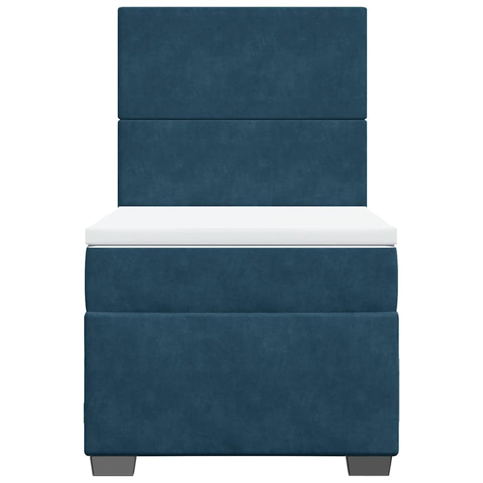 Pat box spring cu saltea, albastru, 90x200 cm, catifea - WALTI WALTI
