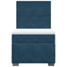 Pat box spring cu saltea, albastru, 90x200 cm, catifea - WALTI WALTI
