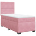 Pat box spring cu saltea, roz, 90x200 cm, catifea - WALTI WALTI