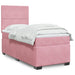 Pat box spring cu saltea, roz, 90x200 cm, catifea - WALTI WALTI