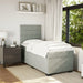 Pat box spring cu saltea, gri deschis, 90x200 cm, catifea - WALTI WALTI