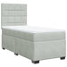 Pat box spring cu saltea, gri deschis, 90x200 cm, catifea - WALTI WALTI