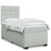Pat box spring cu saltea, gri deschis, 90x200 cm, catifea - WALTI WALTI