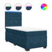 Pat box spring cu saltea, albastru, 90x200 cm, catifea - WALTI WALTI