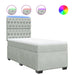 Pat box spring cu saltea, gri deschis, 90x200 cm, catifea - WALTI WALTI