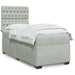 Pat box spring cu saltea, gri deschis, 90x200 cm, catifea - WALTI WALTI