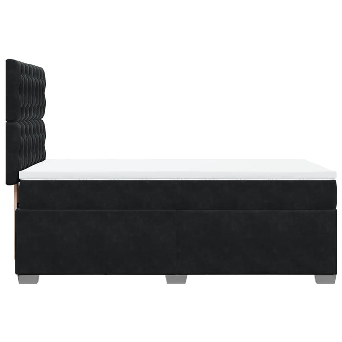 Pat box spring cu saltea, negru, 90x200 cm, catifea - WALTI WALTI