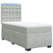 Pat box spring cu saltea, gri deschis, 90x200 cm, catifea - WALTI WALTI