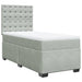 Pat box spring cu saltea, gri deschis, 90x200 cm, catifea - WALTI WALTI