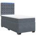 Pat box spring cu saltea, gri închis, 90x200 cm, catifea - WALTI WALTI
