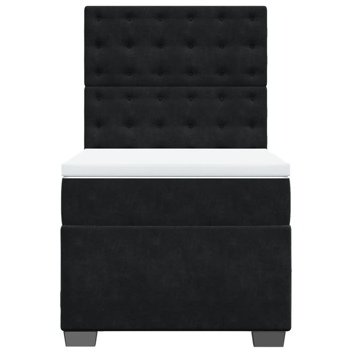 Pat box spring cu saltea, negru, 90x200 cm, catifea - WALTI WALTI