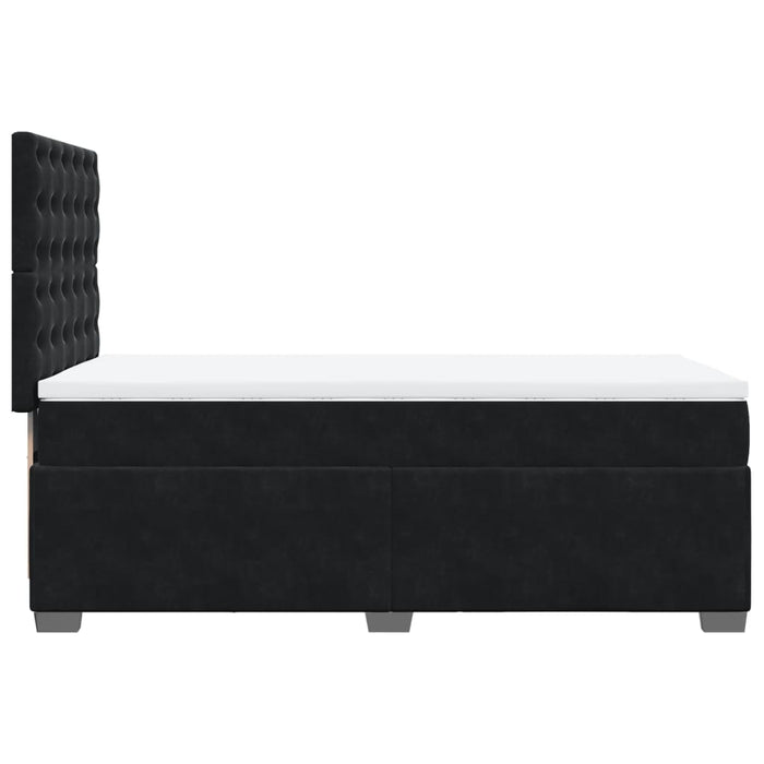Pat box spring cu saltea, negru, 90x200 cm, catifea - WALTI WALTI