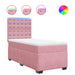 Pat box spring cu saltea, roz, 90x200 cm, catifea - WALTI WALTI