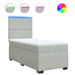 Pat box spring cu saltea, gri deschis, 100x200 cm, catifea - WALTI WALTI