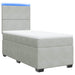 Pat box spring cu saltea, gri deschis, 100x200 cm, catifea - WALTI WALTI