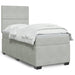 Pat box spring cu saltea, gri deschis, 100x200 cm, catifea - WALTI WALTI