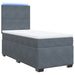 Pat box spring cu saltea, gri închis, 100x200 cm, catifea - WALTI WALTI