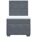 Pat box spring cu saltea, gri închis, 100x200 cm, catifea - WALTI WALTI