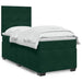 Pat box spring cu saltea, verde închis, 100x200 cm, catifea - WALTI WALTI