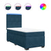 Pat box spring cu saltea, albastru, 100x200 cm, catifea - WALTI WALTI