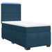 Pat box spring cu saltea, albastru, 100x200 cm, catifea - WALTI WALTI