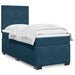 Pat box spring cu saltea, albastru, 100x200 cm, catifea - WALTI WALTI