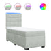 Pat box spring cu saltea, gri deschis, 100x200 cm, catifea - WALTI WALTI