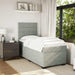 Pat box spring cu saltea, gri deschis, 100x200 cm, catifea - WALTI WALTI
