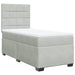 Pat box spring cu saltea, gri deschis, 100x200 cm, catifea - WALTI WALTI