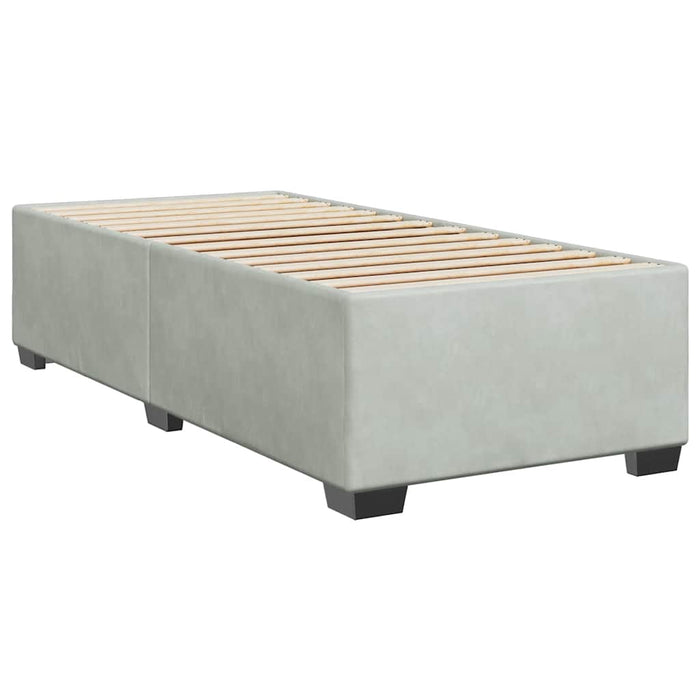 Pat box spring cu saltea, gri deschis, 100x200 cm, catifea - WALTI WALTI