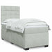 Pat box spring cu saltea, gri deschis, 100x200 cm, catifea - WALTI WALTI