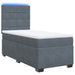 Pat box spring cu saltea, gri închis, 100x200 cm, catifea - WALTI WALTI