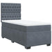 Pat box spring cu saltea, gri închis, 100x200 cm, catifea - WALTI WALTI