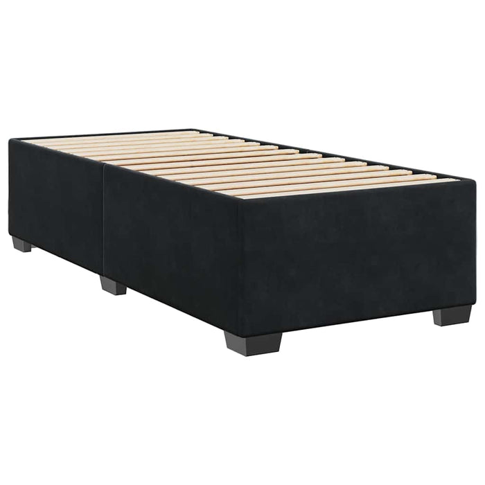Pat box spring cu saltea, negru, 100x200 cm, catifea - WALTI WALTI