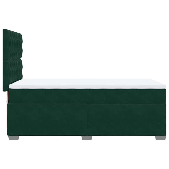 Pat box spring cu saltea, verde închis, 100x200 cm, catifea - WALTI WALTI