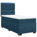 Pat box spring cu saltea, albastru, 100x200 cm, catifea - WALTI WALTI