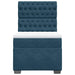Pat box spring cu saltea, albastru, 100x200 cm, catifea - WALTI WALTI