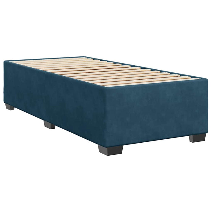 Pat box spring cu saltea, albastru, 100x200 cm, catifea - WALTI WALTI