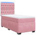 Pat box spring cu saltea, roz, 100x200 cm, catifea - WALTI WALTI