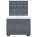 Pat box spring cu saltea, gri închis, 100x200 cm, catifea - WALTI WALTI
