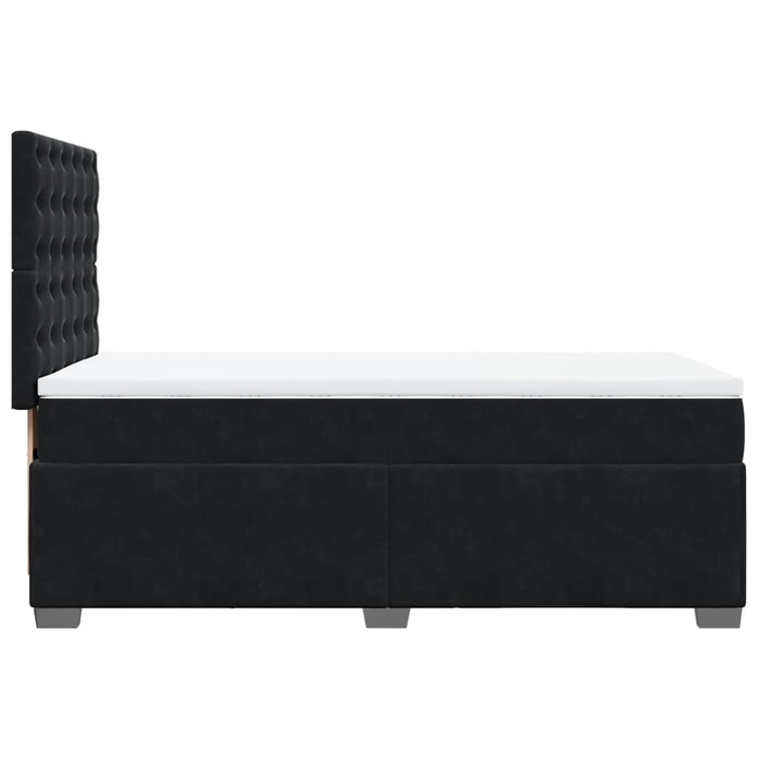 Pat box spring cu saltea, negru, 100x200 cm, catifea - WALTI WALTI