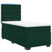 Pat box spring cu saltea, verde închis, 100x200 cm, catifea - WALTI WALTI