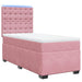 Pat box spring cu saltea, roz, 100x200 cm, catifea - WALTI WALTI