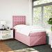 Pat box spring cu saltea, roz, 100x200 cm, catifea - WALTI WALTI