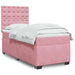 Pat box spring cu saltea, roz, 100x200 cm, catifea - WALTI WALTI